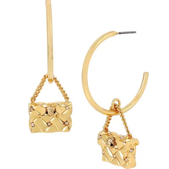 $109 Kurt Geiger London Signature Purse Hoop Earrings